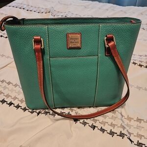 Dooney & bourke purse teal and brown